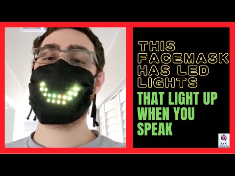 Αυτοσχέδια φωτιζόμενη μάσκα προστασίας δείχνει τις κινήσεις του στόματος