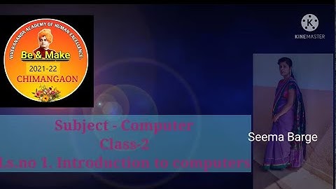 Class 2 Computer Ls No 1 Introduction to computers