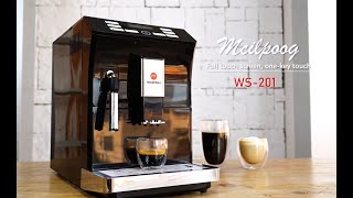 Mcilpoog Super Automatic Espresso Coffee Machine,Fully Automatic Espresso  Machine With Grinder, Easy To Use Touch Screen Coffee Maker with Milk  Frother.(WS-202)