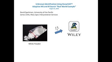 Wiley KnowItAll New MS Software:  Example of Identification of White Powder using EI and IR Data