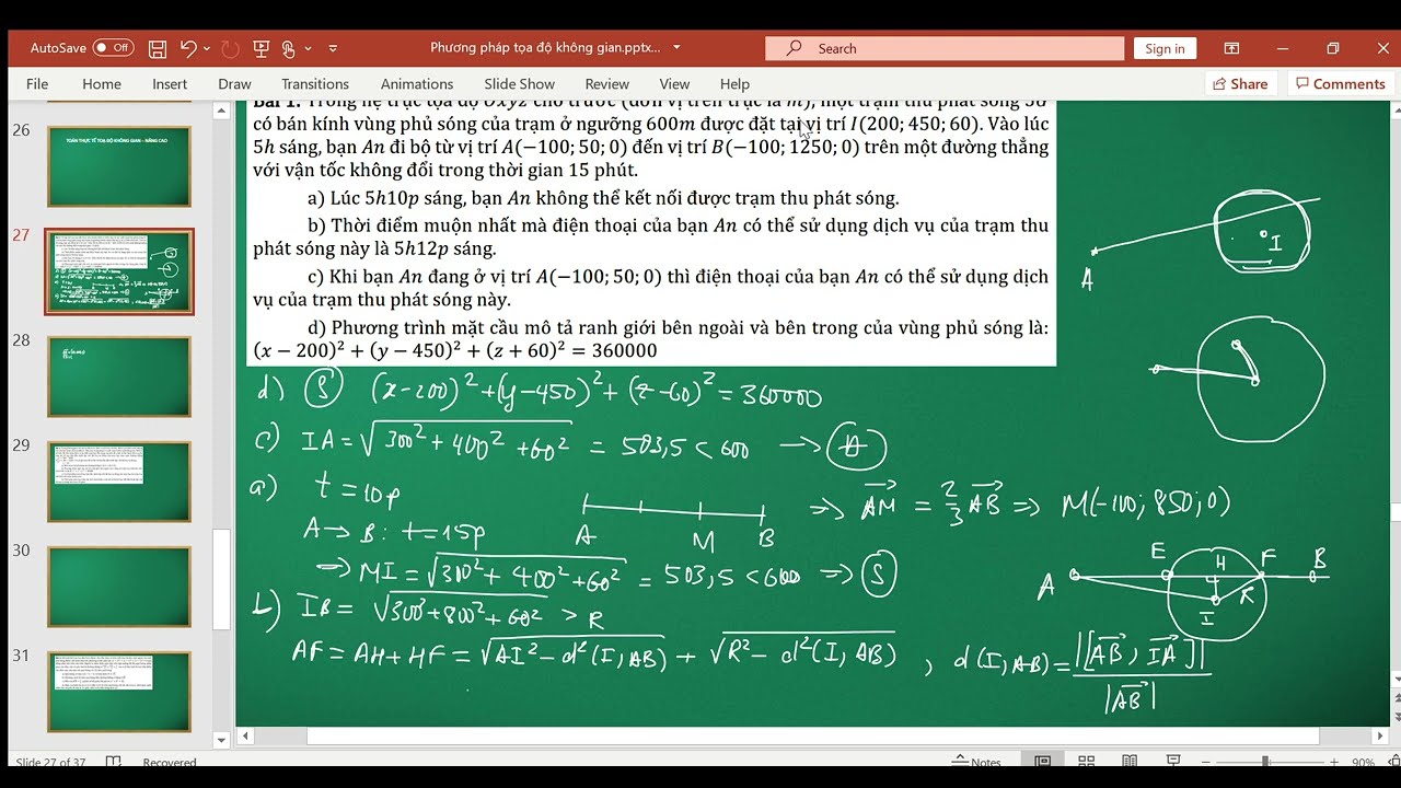 Bài số 01: Toán thực tế nâng cao - Toạ độ trong không gian