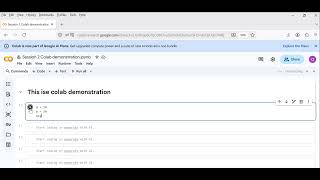 Python Demonstration How to open Google Colab, create and run code, add text, save the notebook, and