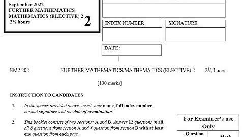 WASSCE 2022 ELECTIVE MATHEMATICS SOLUTION WITH MARK SCHEME ANALYSIS