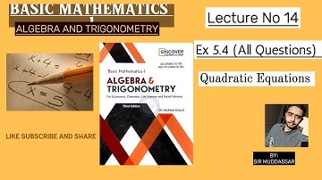 Basic Mathematics Algebra and Trigonometry EX 5.4 |Chapter 5| By Nauman Khalid
