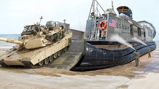 US Navy’s Massive Hovercraft in Action Transporting US Heaviest Tank
