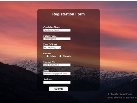 How to create a simple registration form using HTML & CSS |WebMaster