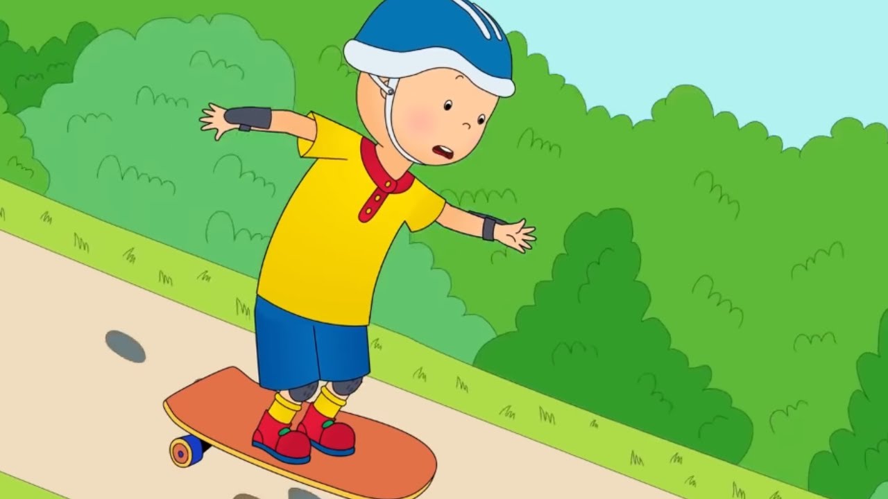 ⁣Caillou's Goes Skateboarding | Caillou Cartoon