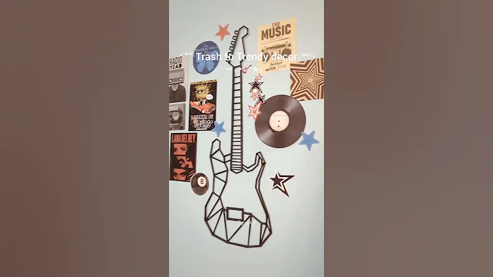 🎸Guitar Wall Decor from just newspaper 🗞️ 😯 #diy #roomdecor thumbnail
