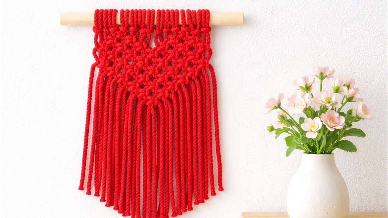 Macrame Pattern- Macrame Heart Wall Hanging - macrame for beginners #macrametutorial 