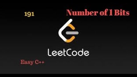 Number of 1 Bits | Leetcode | Hamming distance | 193