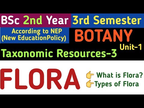 BSc 2nd Year 3rd Semester Botany Unit 1/Taxonomic Resources/Flora in Hindi/Types of Flora in Hindi