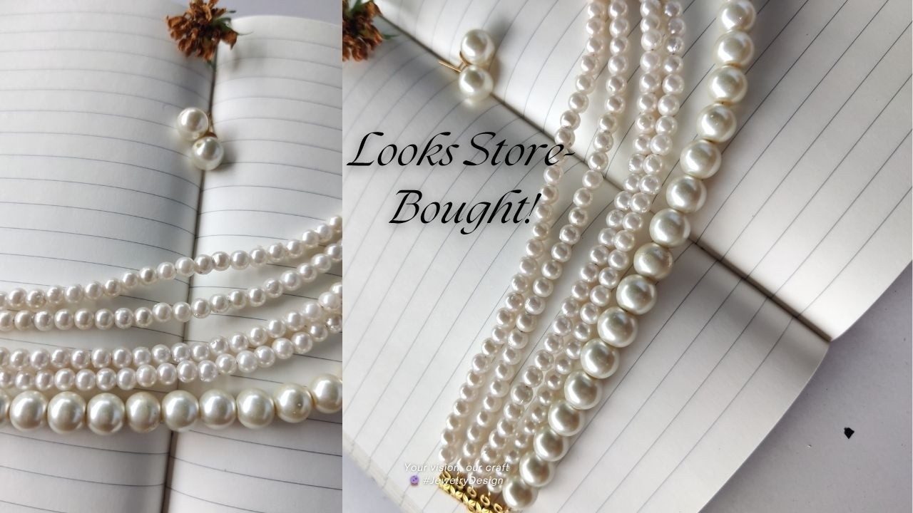How to Make a Pearl Necklace Set at Home | Elegant DIY Jewelry Tutorial