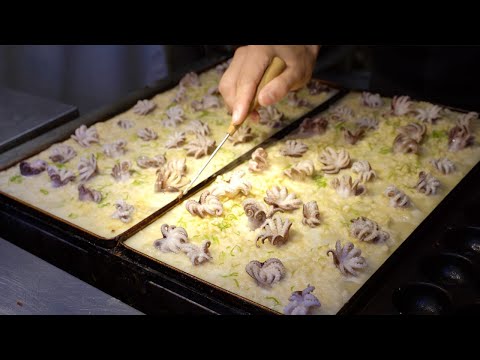 【大阪たこ焼き】タコ丸ごと１匹入ったたこ焼き｜踊りだこ・道頓堀｜TAKOYAKI｜Japanese Street Food｜Osaka