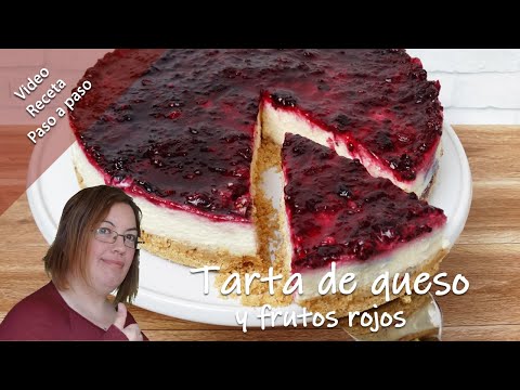 Tarta de queso y frutos rojos. Receta fácil sin horno. Riquísima!