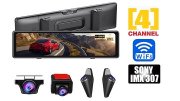 NEW!4 Channel Mirror Dash Cam-Adinkam V28-Mstar Solution 12" IPS Screen use SONY IMX Starvis Sensor