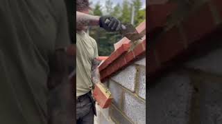 Laying bricks on a beautiful sunny day