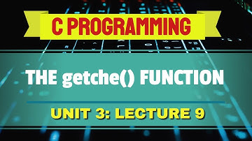 getche( ) Function in C (Urdu/Hindi)