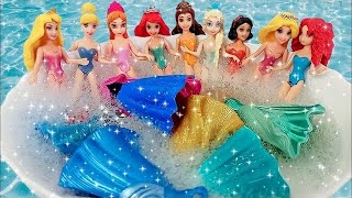 Satisfying Video I How to make Glossy Lolipops in to Rainbow Pool with Disney Princess Cutting ASMR