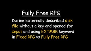 Fully Free RPG - Declare file using EXTMBR keyword to override member in Fixed RPG vs Fully Free RPG