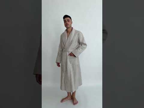 Купить Мужской вафельный халат на запах LNGR 170757 Ekke в Украина в Lingerie.ua - Одяг для дому та відпочинку, Видео 1