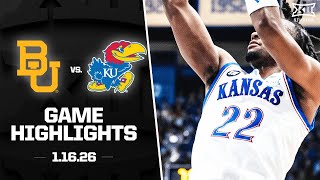 Baylor Vs. Kansas Game Highlights 2025-26 Big 12 Mens Basketball