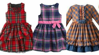 Stylish And Beautiful Check printed Baby Frocks Latest Designs