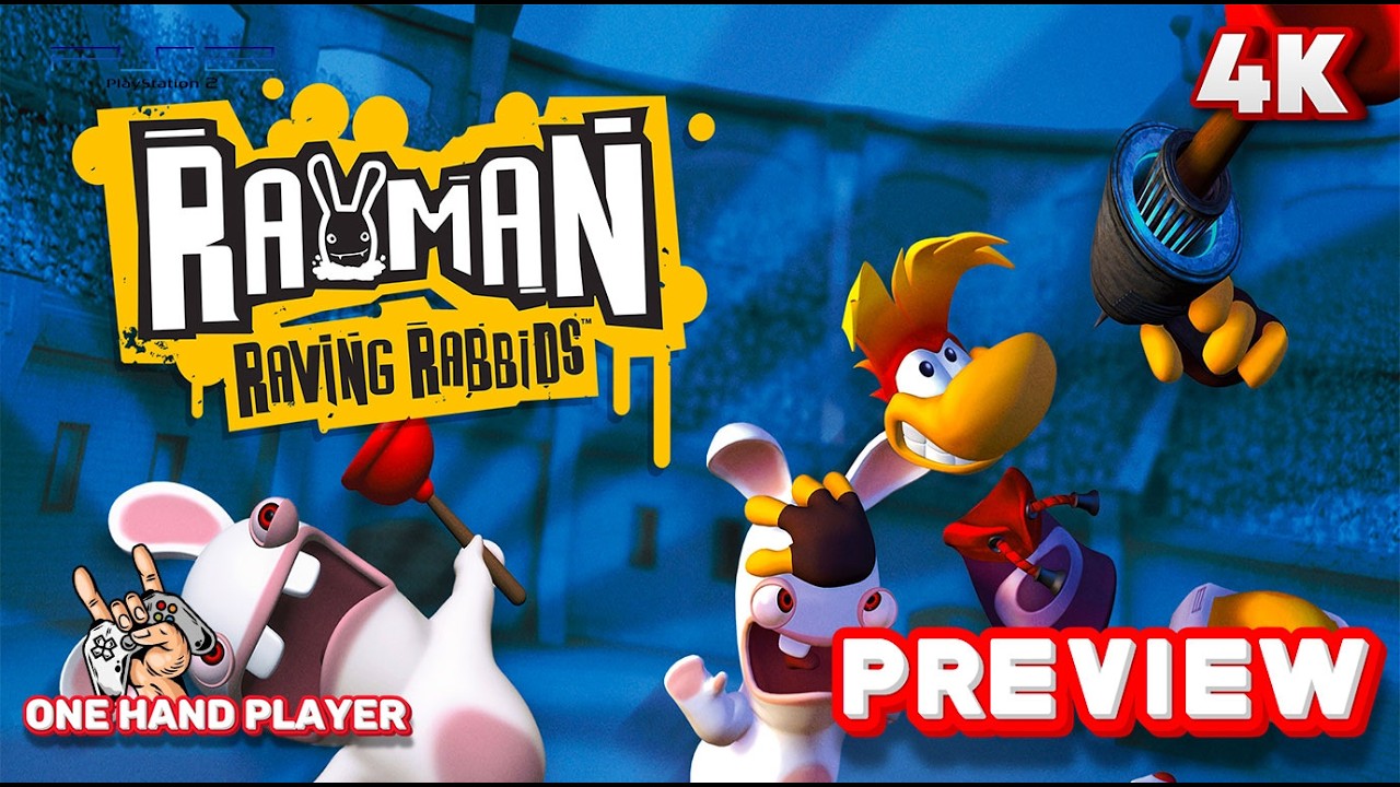 Rayman Raving Rabbids PS2 Gameplay (4K 60FPS) First 10 Minutes Preview ...