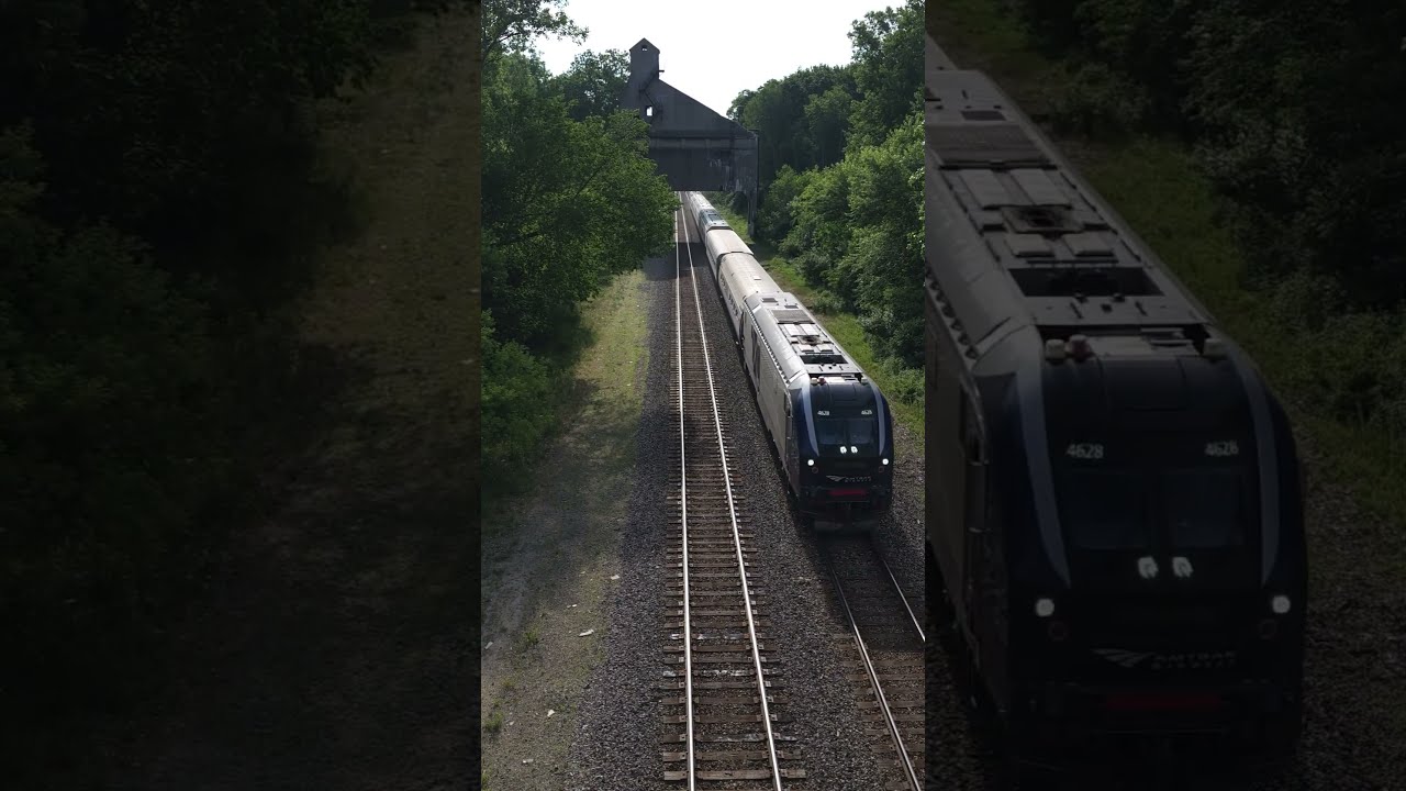 Amtrak Blue Water 6 3 23 Lansing MI Aurelius Road Bridge IDTX 4628 4613