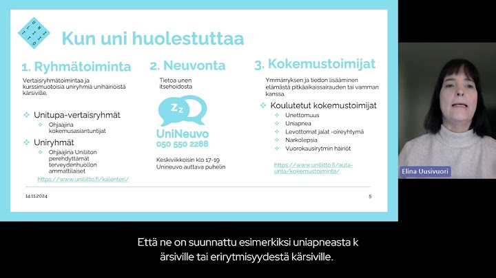 Elintapaohjaus: Uni, osa 3