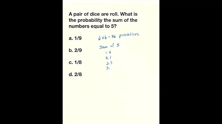 Roll A Pair Of Dice | Probability Math Problem