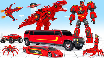 Limo Dino Robot Car Game || 3D Unity Limo car Transformation Game