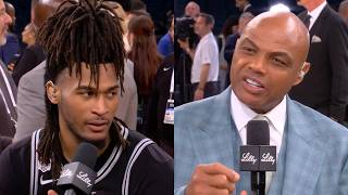 Stephon Castle talks Game 3 win, clutch FTs &amp getting Wemby involved with Inside the NBA