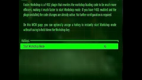 Fallout 4 Faster Workshop Menu Mod
