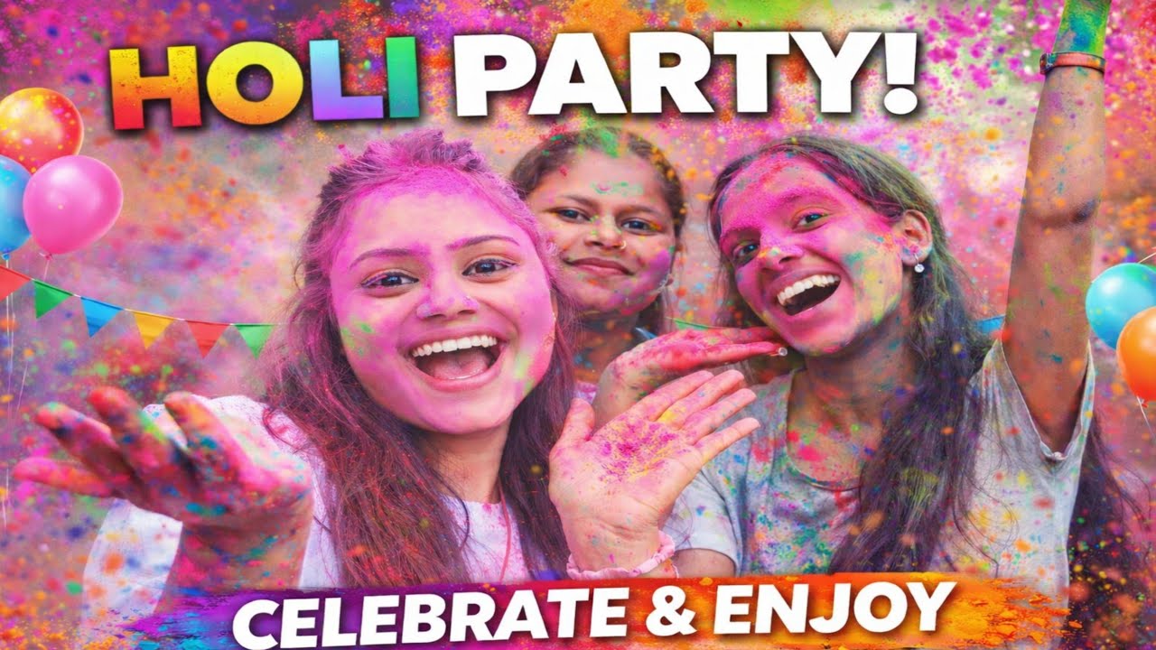 😱Our Crazy Holi Party Celebration😘with friends| Colors, Dance & Enjoy 😍🌈#HoliParty#HoliCelebration