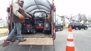 Fall trailer setup. For grass cutting and leaf removal  placement of equipment