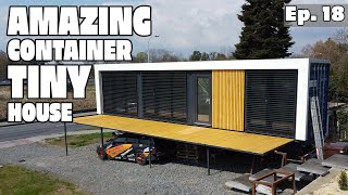 Modern cheap house from a shipping container  Interior painting, terrace finale  Tiny House  EP18