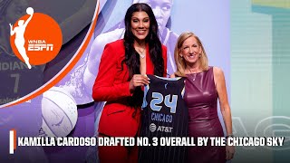 KAMILLA CARDOSO DRAFTED NO. 3 OVERALL BY THE CHICAGO SKY 🙌 | WNBA Draft