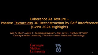 Coherence As Texture – Passive Textureless 3D Reconstruction by Self-interference