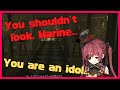 Marine can't stop glancing at it【Houshou Marine / Hololive】