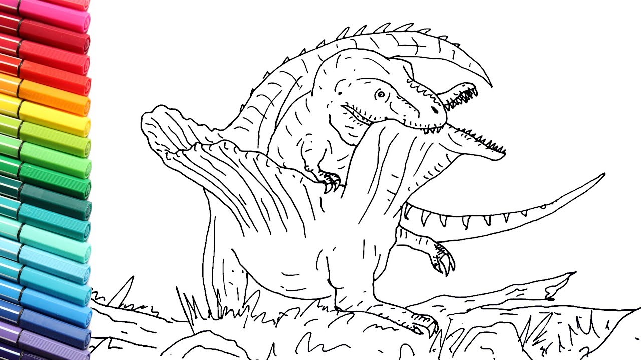 spinosaurus vs t rex drawing