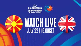 North Macedonia v Great Britain | Full Basketball Game | FIBA U18 European Championship 2023
