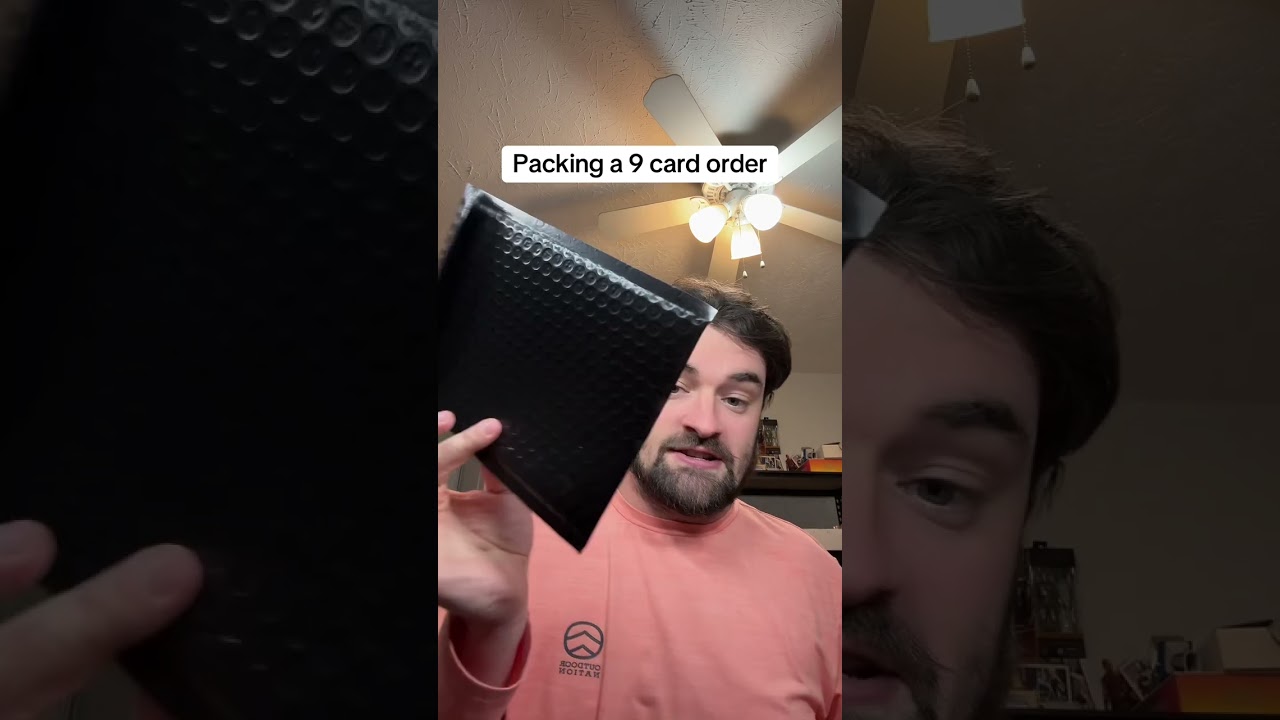 Packing a 9 card order with my bubble mailers #sportscards