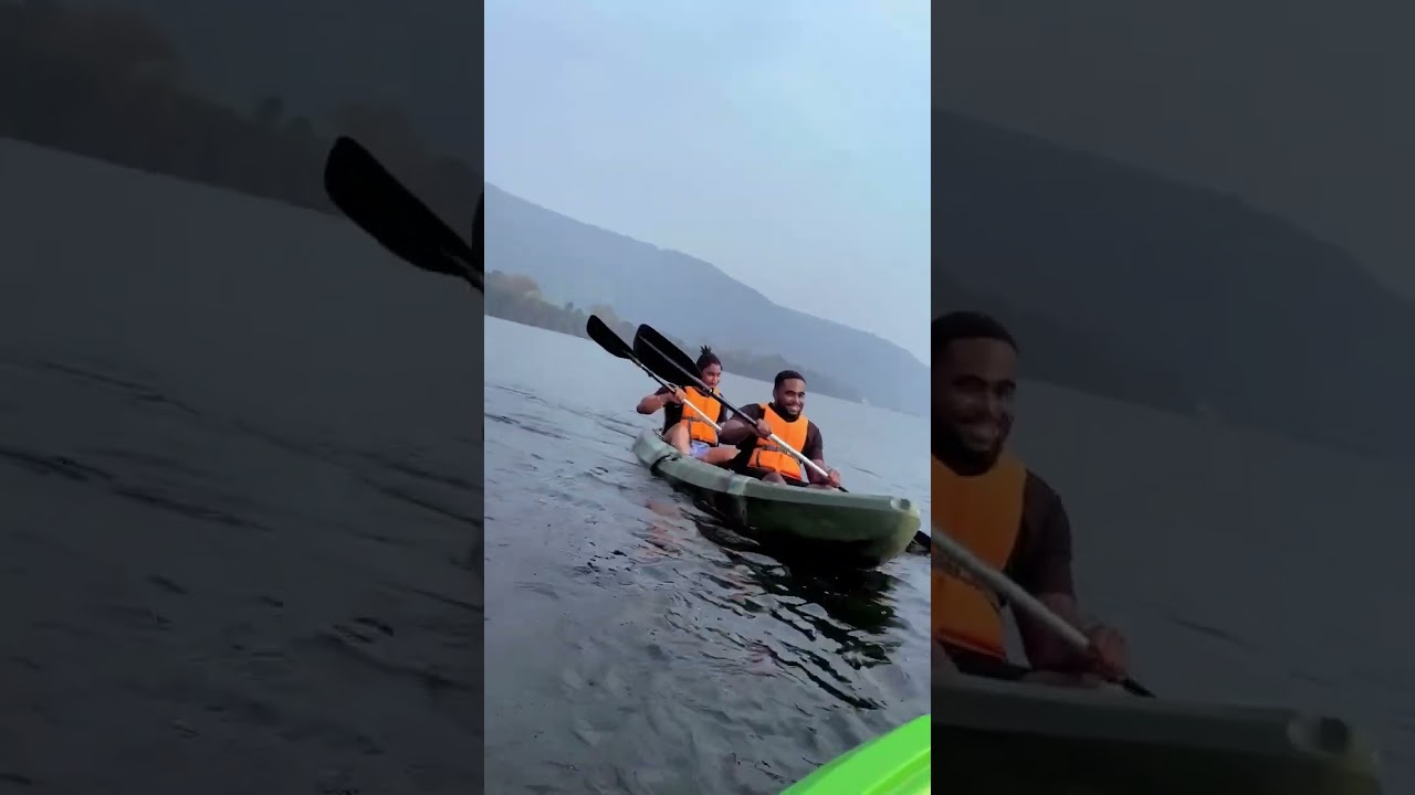 Kayaking on lake Volta, Ghana 