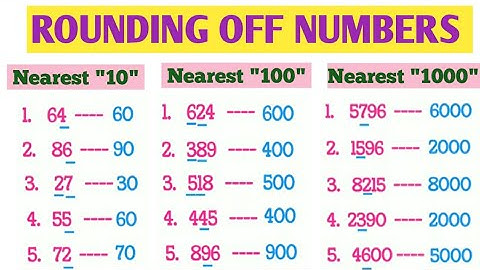 Rounding off numbers | Nearest 10 | Nearest 100 | Nearest 1000 | Improve your maths ||