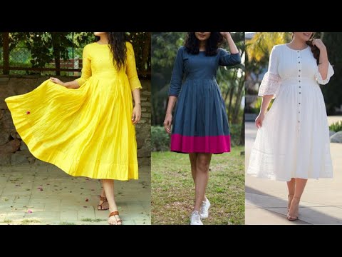 Cute Cotton Dress Designs For Girls | Cotton Frocks For Summers/ Indo Western Looks With Kurti Dress