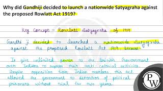 Satyagraha Against The Rowlatt Act
