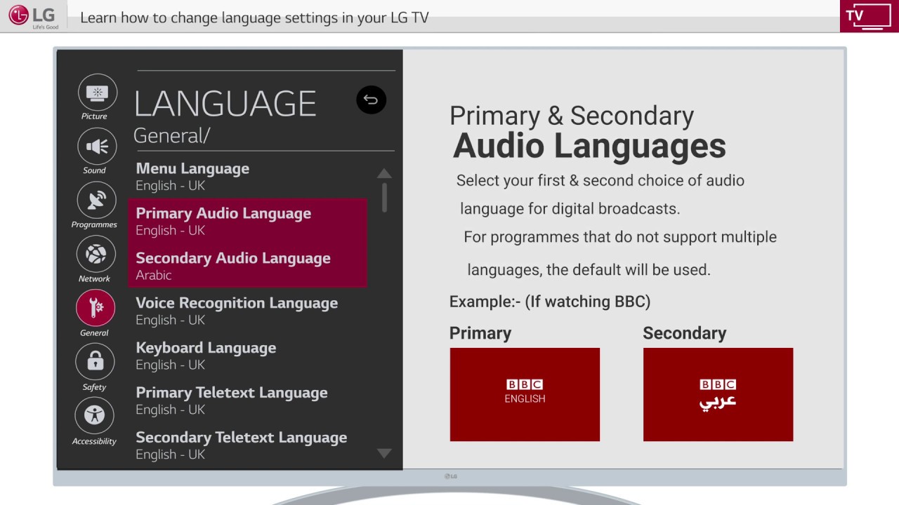 How to change lg tv from spanish to english