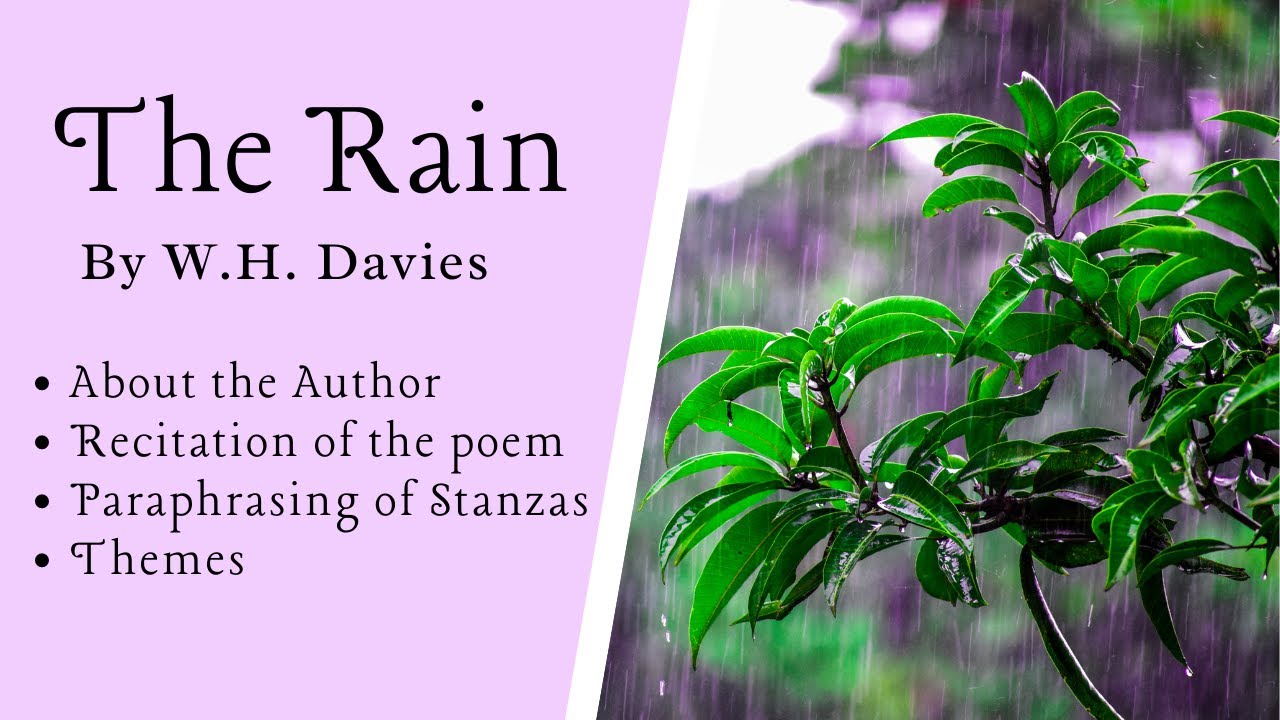 The rain by W.H. Davies Paraphrasing of stenzas and theme YouTube