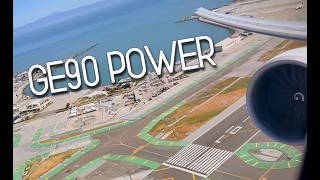 EVA Air 777-300ER Full Takeoff SFO 28L | GE90 Spool Up & Thrust Reduction