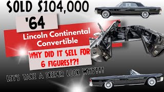 SOLD $104K - 1964 Lincoln Continental Convertible Triple Black Updates 64 Lincoln Continental For Sale